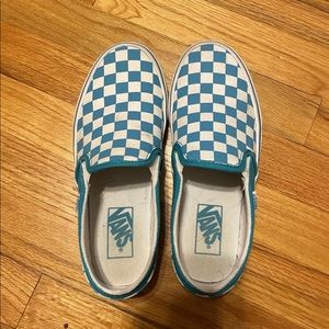 teal slip on vans